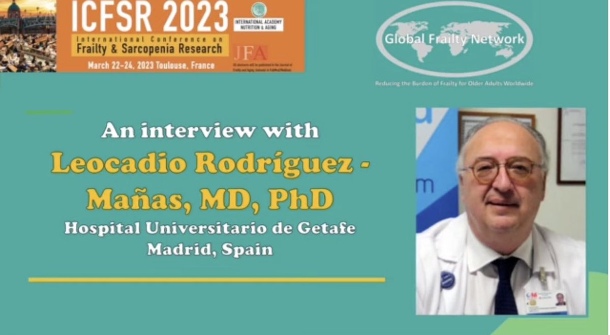 Great interview of Prof. Leocadio Rodriguez Manas by Dr. Jorge Ruiz at ICFSR23 

youtu.be/o_5Og0P7KtU