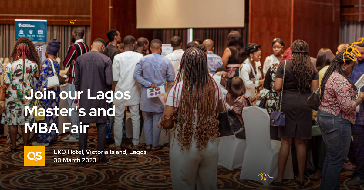 Meet with Education in Ireland and learn more about pursuing a Master's or an MBA in top-ranked Irish institutions.
Register for free.
Accra /28th March - bit.ly/s23accra5
Lagos /30th March - bit.ly/s23lagos5 @QSCorporate   @TopUnis  @TopMBA