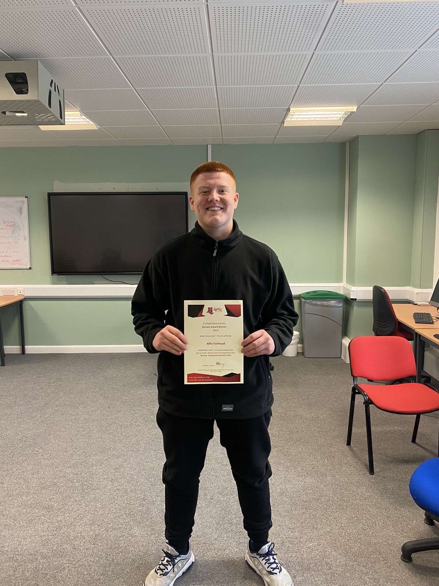 NPTCGroup_SPS's tweet photo. Congratulations to Alfie Fairhead on winning the Sports Vocational Bursary @CefnHengoed https://t.co/XWrqwVX7hP