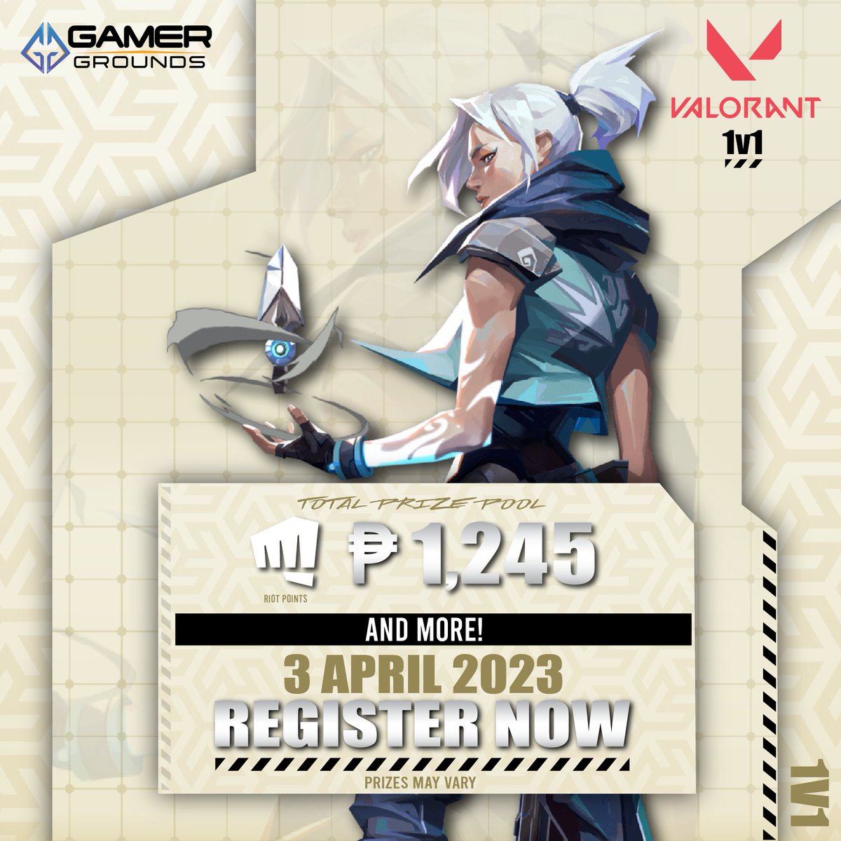 gamergroundsph's tweet photo. Got no team? And wanna showcase your greatness makipag-1v1 sa Valorant? Sali na tournament and get a chance to win PHP 1,245 RIOT Points!

👉Register now: https://t.co/rrxf7EGs6k
💬Chat with the community: https://t.co/xY9JxOtMpi

#GamerGrounds #PokemonUnite https://t.co/zORu8mCllU