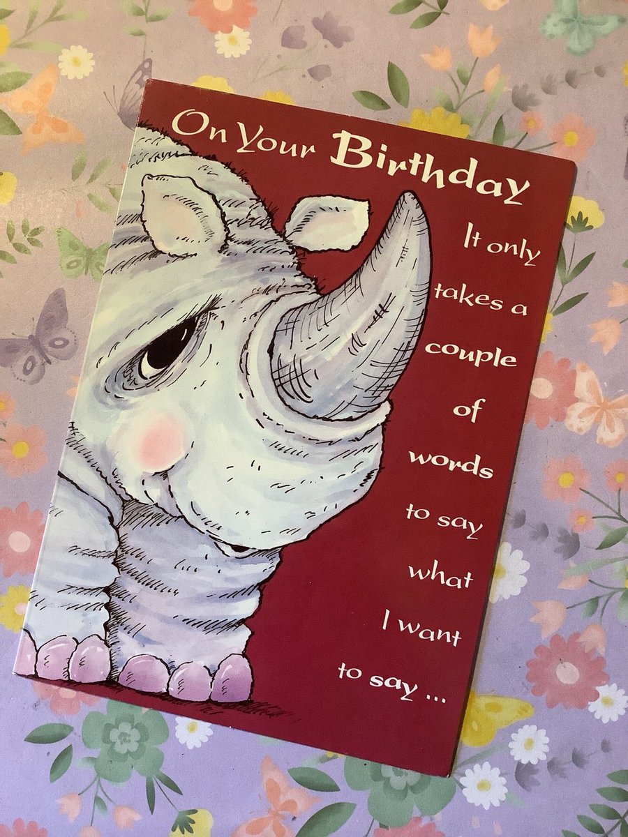 WatsonsVintage's tweet photo. NEW LISTING I only have ONE of these cheeky #BirthdayCards available in my #etsy shop #Vintage #Retro 'Cheeky' Adult Humour Blank Birthday Card - Cute Rhino Design - Decorated Inside - Nice Bum Card! - #RhinoLover - Unisex Card https://t.co/QT6XVkINp5 #HumorousCard https://t.co/KSE0cJYHOa