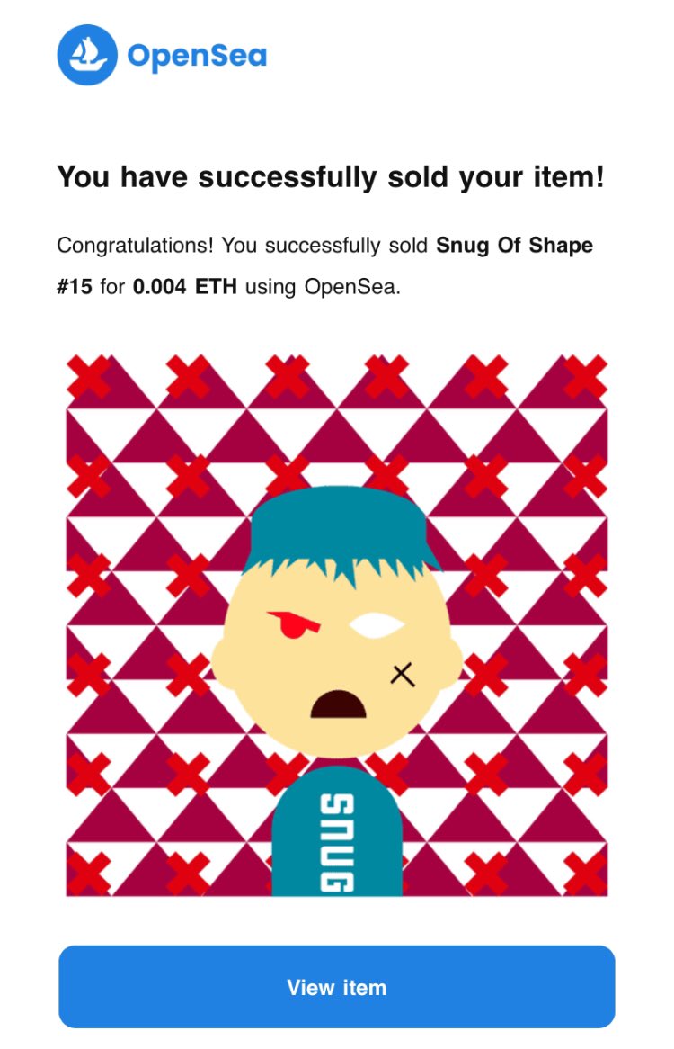 Snug Of Shape #15 Sold.🍻 #nftcommunity

Thank you so much for your support, my friend. <a href="/LucMertens1/">Pigrasso 🚀</a> Check out my friend's page and support.🍻