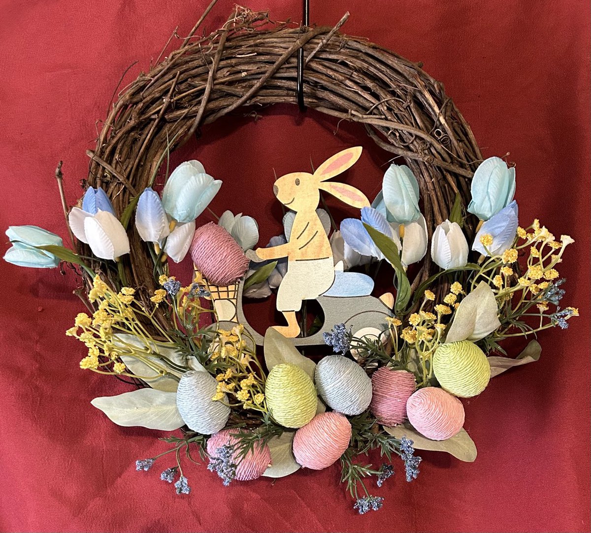 Excited to share this item from my #etsy shop: Scooter bunny #countryfarmhouse #tulips #decoration #spring #easter etsy.me/3lB24Cz