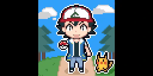 夜ドット。サトシ#サトシ #ポケットモンスター #ポケモン#Ash #pokemon #アニポケ#pixelart #ドット絵 
