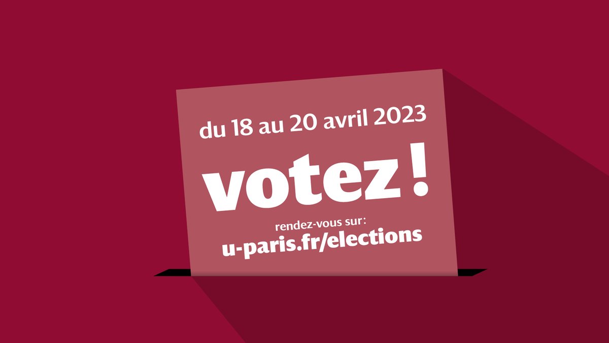 univ_paris_cite's tweet photo. #Elections2023 | ⏳ J-25 avant le début du scrutin ! Etudiants et personnels, du 18 au 20 avril, élisez vos représentants au sein du conseil d’administration, du sénat académique et des conseils et commissions facultaires. 
Toutes les infos ➡ https://t.co/XGulSWORJI https://t.co/IbLFjmuaCw
