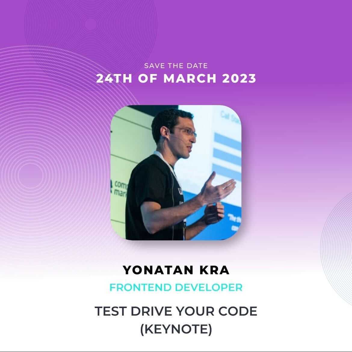 VonageDev's tweet image. If you're at @confrontjs today, be sure to check out our Architect @YonatanKra for a fantastic talk on software testing and martial arts 🥋 #ConfrontJS #Warsaw #SoftwareTesting