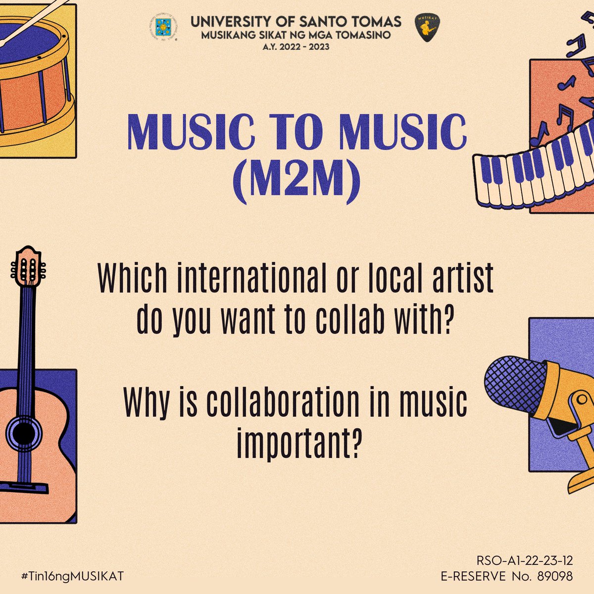 USTMusikat's tweet photo. ESSAY TIME WITH MUSIKAT! 

Naaah we’re just messing with you. 

We wanna know, which artist do you dream of collaborating with? May it be international or local. May it be your favorite Oppa 🫰🏻or Superstar ✨. We wanna know what makes collaboration so important in Music. 

(1/2) https://t.co/lW0u3IriMy