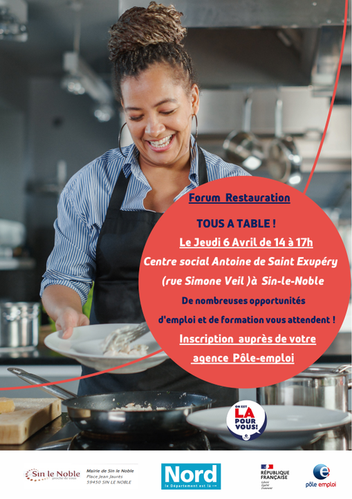 Les métiers de la restauration vous intéressent ? 
Le jeudi 6 avril 2023 venez assister au forum "TOUS A TABLE !"
Inscription via le lien suivant :
mesevenementsemploi.pole-emploi.fr/mes-evenements…