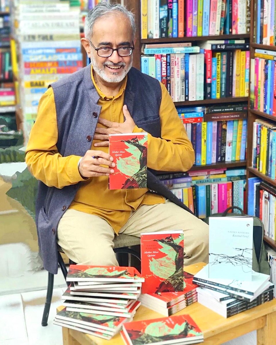 speakingtiger14's tweet photo. Naveen Kishore signed copies of ‘Mother Muse Quintet’ this morning in Delhi. A powerful collection of poems about loss, longing, family, self and the world around us. 

Copies now at the lovely @Bahrisons_books, @FullCircleReads and Faqir Chand. @HarperCollinsIN @seagullbooks https://t.co/PXBoKkchYJ