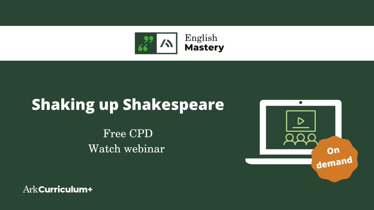 Missed our latest KS3 English #webinar? Catch up to hear our tips for Shaking up Shakespeare to drive #studentengagement and support understanding. ow.ly/uIjC50Nm9iz

#TeachEnglish #TeacherTwitter #teacherchat #edchat #secondaryenglish @EngChatUK @Team_English1