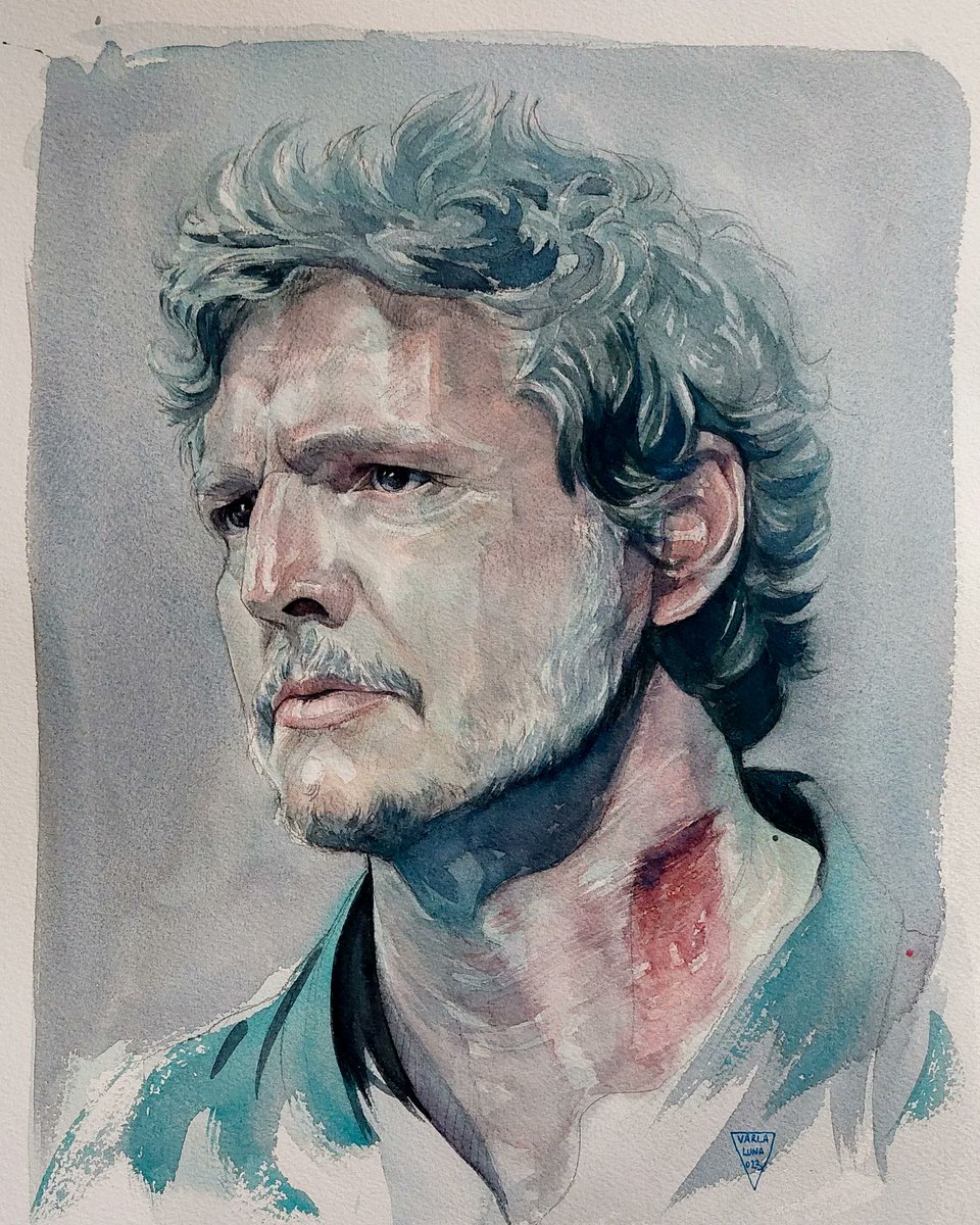 VarlaLuna's tweet photo. Watercolor, 31*41 cm
Pedro Pascal as Joel Miller
#thelastofus #TheLastOfUsFanart #fanart #portrait #Watercolour #art #twitch #twitchstreamer #PedroPascal #JOELMILLER https://t.co/rGVvXyKmUE