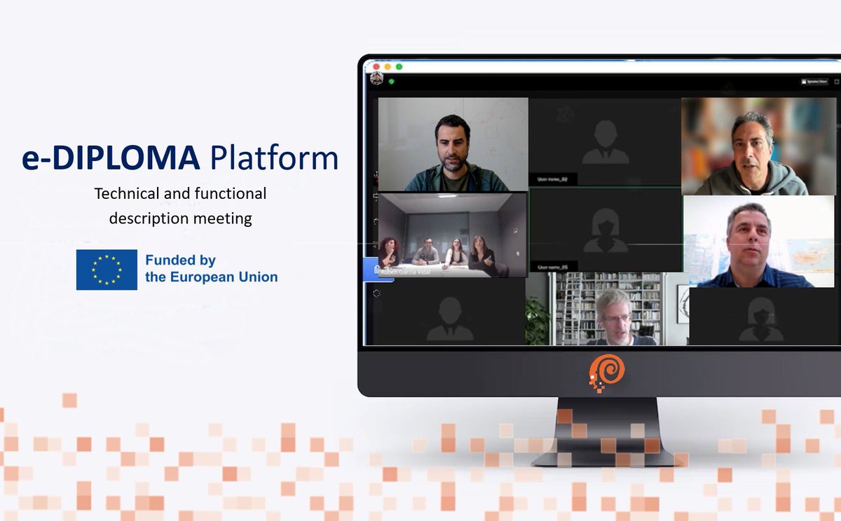 e_diploma_EU's tweet photo. The technical partners of the consortium 🇪🇺 have met online to address the technical and functional characteristics of the new immersive and interactive #elearning platform our project os developing. Future is here and we have all set for it! 🚀

#education #horizoneurope https://t.co/evUnFGUZQh