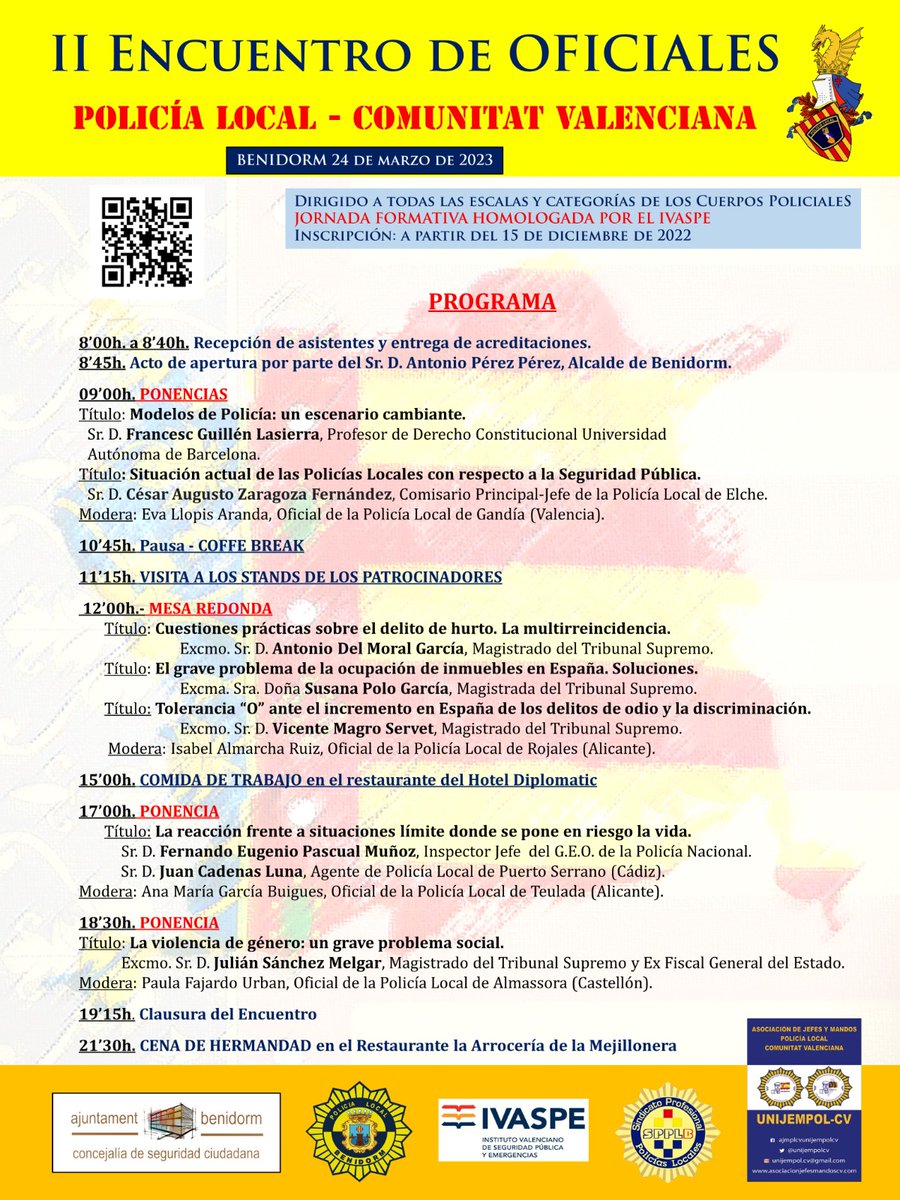 intricom's tweet photo. Hoy estamos en Benidorm, en el II Encuentro de Oficiales de la Policía Local - Comunitat de Valencia.

Dirigido a todas las escalas y categorías de los cuerpos policiales.
Si te interesa todo lo relacionado con la seguridad.

Este el programa:

@unijempol  #IVASPE #INTRICOM https://t.co/P1mxNnBS0N