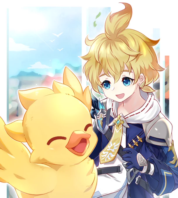*kweh* same species *kweh* friends *kweh* !!(whew, my hatred toward alpha is still there!!even after clearing omega ult... TRAITOR!! *hug*)consider to follow me if you like my art! LUV U!#原神 #GenshinImpact #Mika 