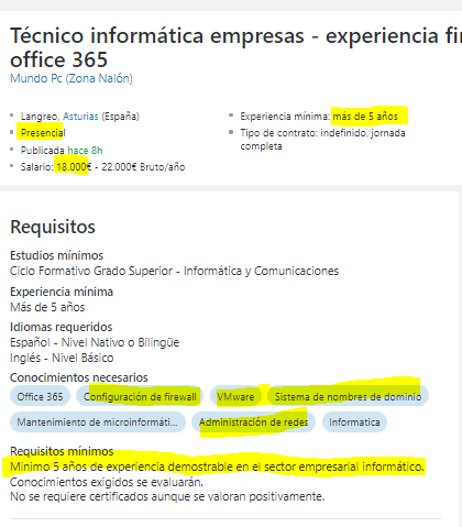 putasconsultor1's tweet photo. #ofertacanallita😼
Técnico de sistemas con +5años/exp. por 19K y presencial en un pueblo de Asturias. Mundo PC pagando seniors como juniors, con un sueldo con el que no puedes hacer muchos planes de futuro😾
🧠💡#FaltaTalento
🏃♂️🏃♀️Se lo quitan de las 👐 https://t.co/LEe8U5tOxR