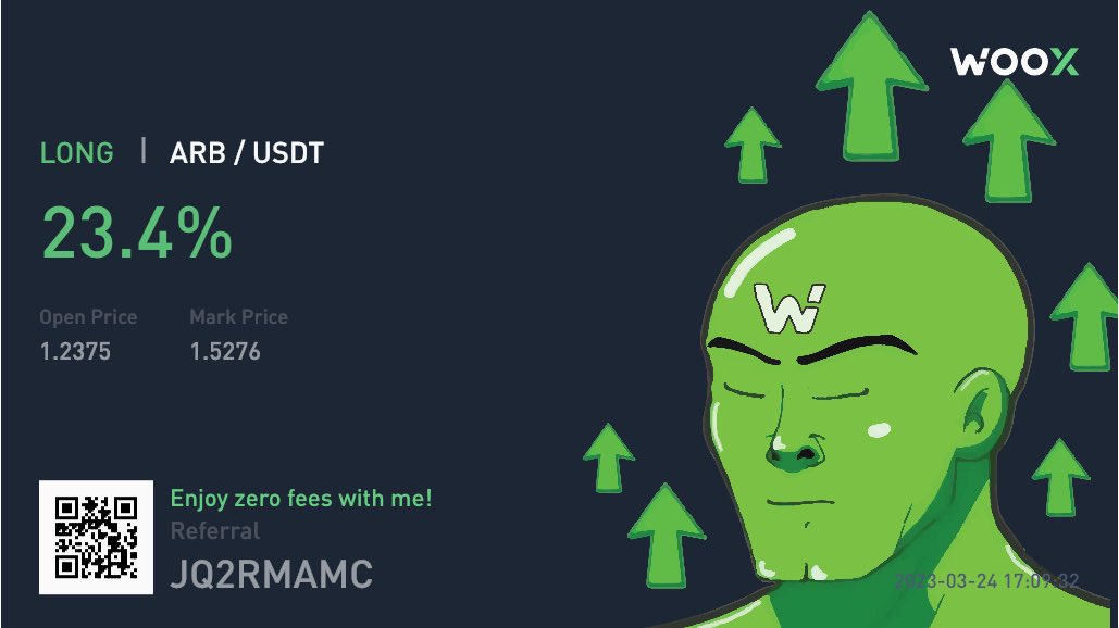 Thank you $ARB 🥰
Let’s trade together on <a href="/WOOnetwork/">WOO</a>