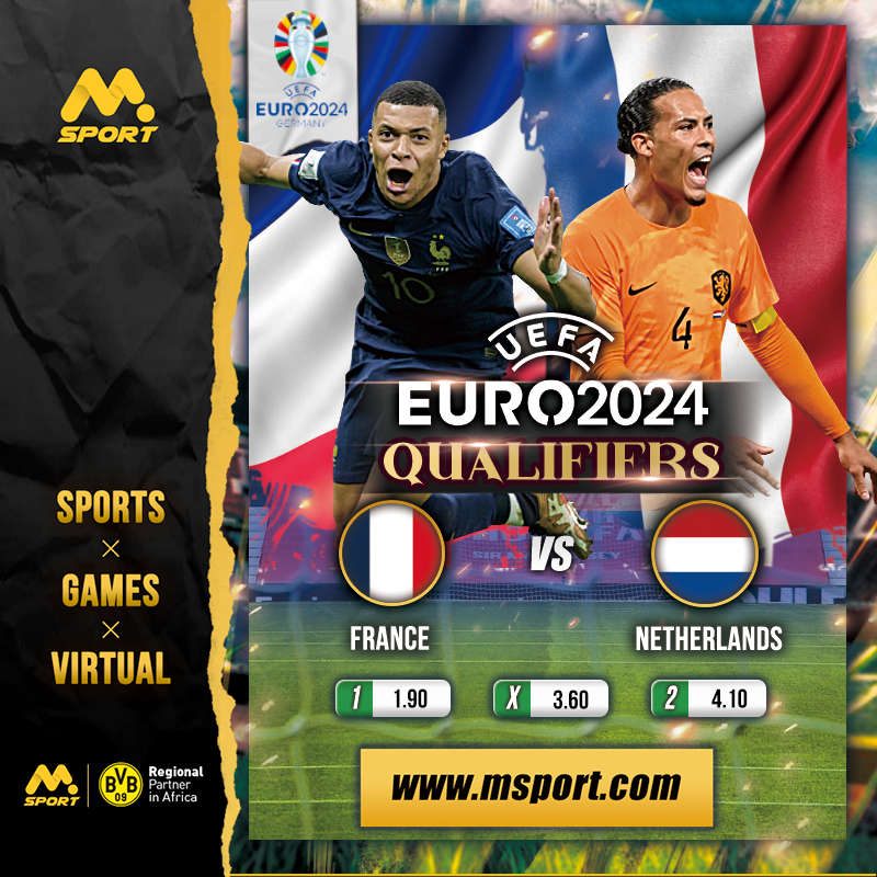 MSportOfficial's tweet photo. Following the drama of Antoine Griezmann's alleged anger to not getting the Captains armband, will France led by Mbappe pull it together?
The two European giants will be vying for top spot in Group B.
Can you predict the score line at full time?🤔
#EURO2023Q #FRANET #MSport https://t.co/tZEnYJTV5G