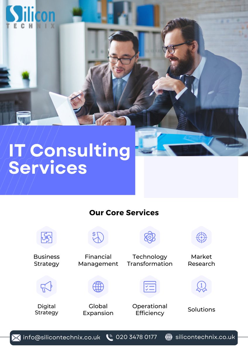 SiliconTechnixL's tweet photo. IT consultancy services offer expert advice and guidance to organizations on how to improve their use of technology to meet their business objectives.
https://t.co/TgyYKAvz6b
#business #technology #ITconsultancy #expertadvice #technologyimprovement #consultancyservices https://t.co/O8jc1uSbkn