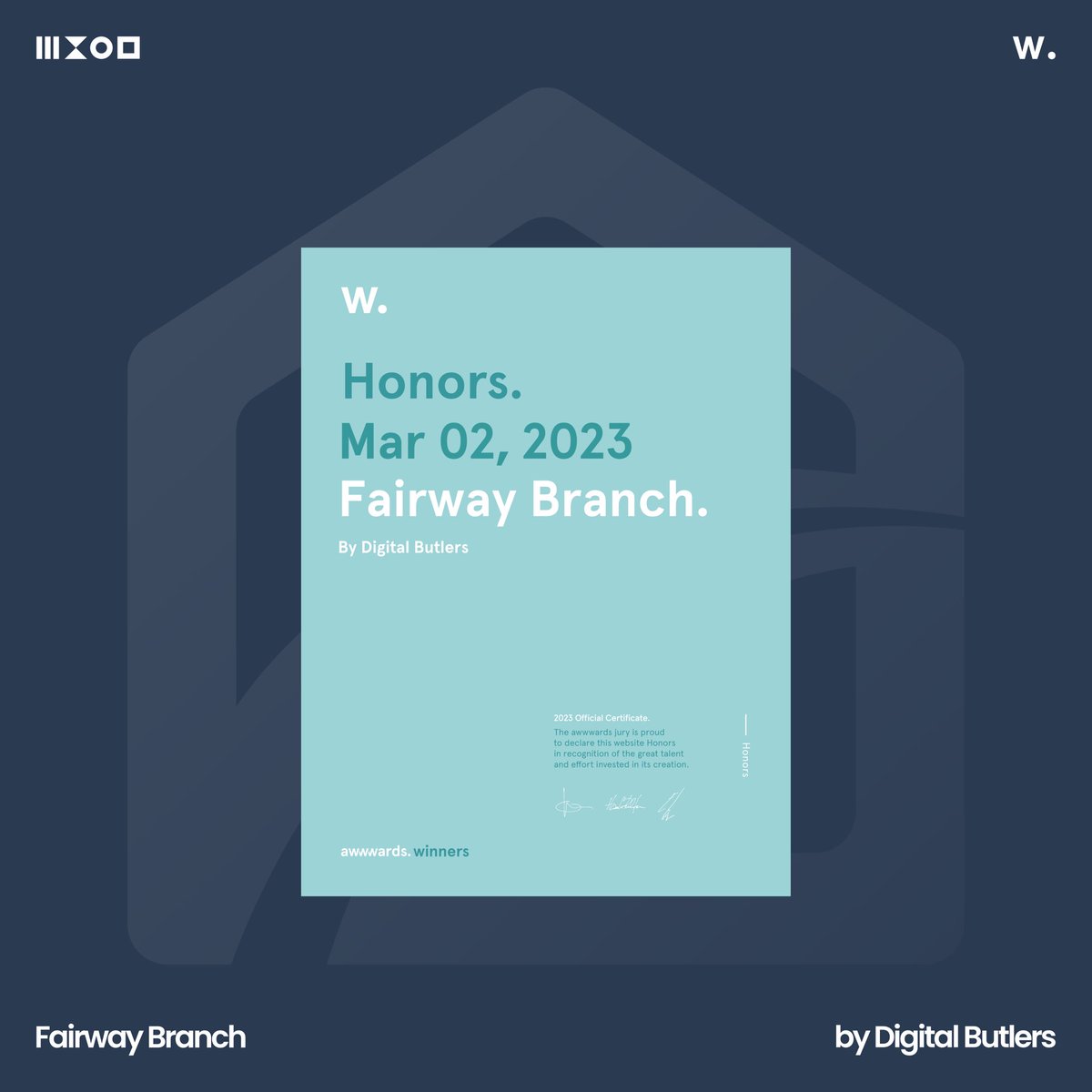 Digital_Butlers's tweet photo. We are continuing the rewards collection journey 😅
The Fairway Branch website has been recognized by @awwwards as Honorable Mention 💪🏆
https://t.co/wEMwOQqiVi

#webflow #digitaldesign #webdevelopment #webdesign #webawards #webcreativity #figma #lottie #CRM #awwwards #ux https://t.co/yFeht5A2Jv
