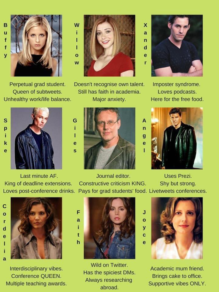 Dr Lizzie Swarbrick 🇵🇸 (@lizzieswarbrick) on Twitter photo Which Buffy academic are you? Which Buffy academic are you?