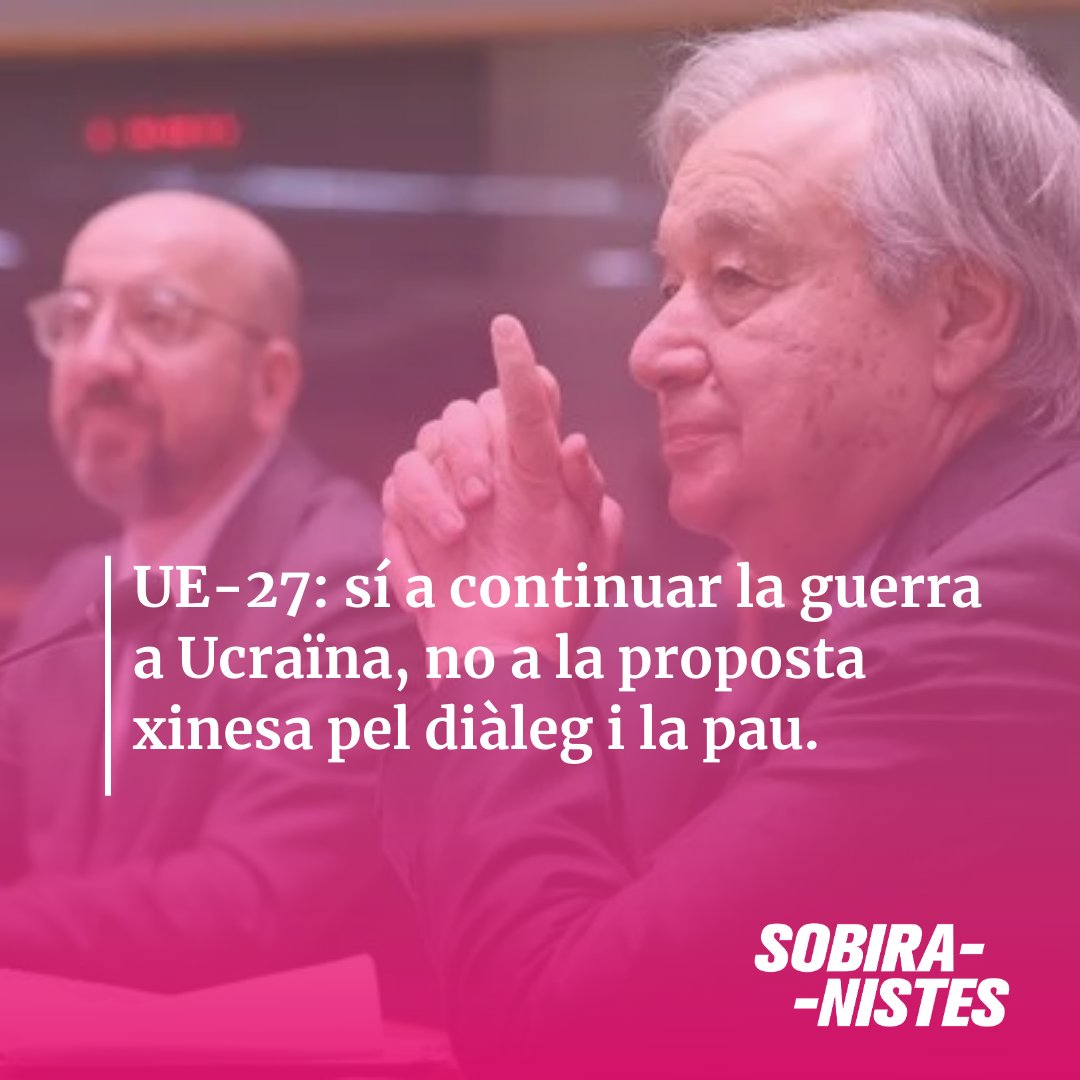 😵‍💫 La posició de la UE sobre la guerra és per estudiar-la.

🤦🏽‍♀️ Sí a vendre més armes. Sí a continuar la guerra, sigui quin sigui el seu cost. No a una proposta per negociar la pau. No al diàleg.

ccma.cat/324/els-27-ref…