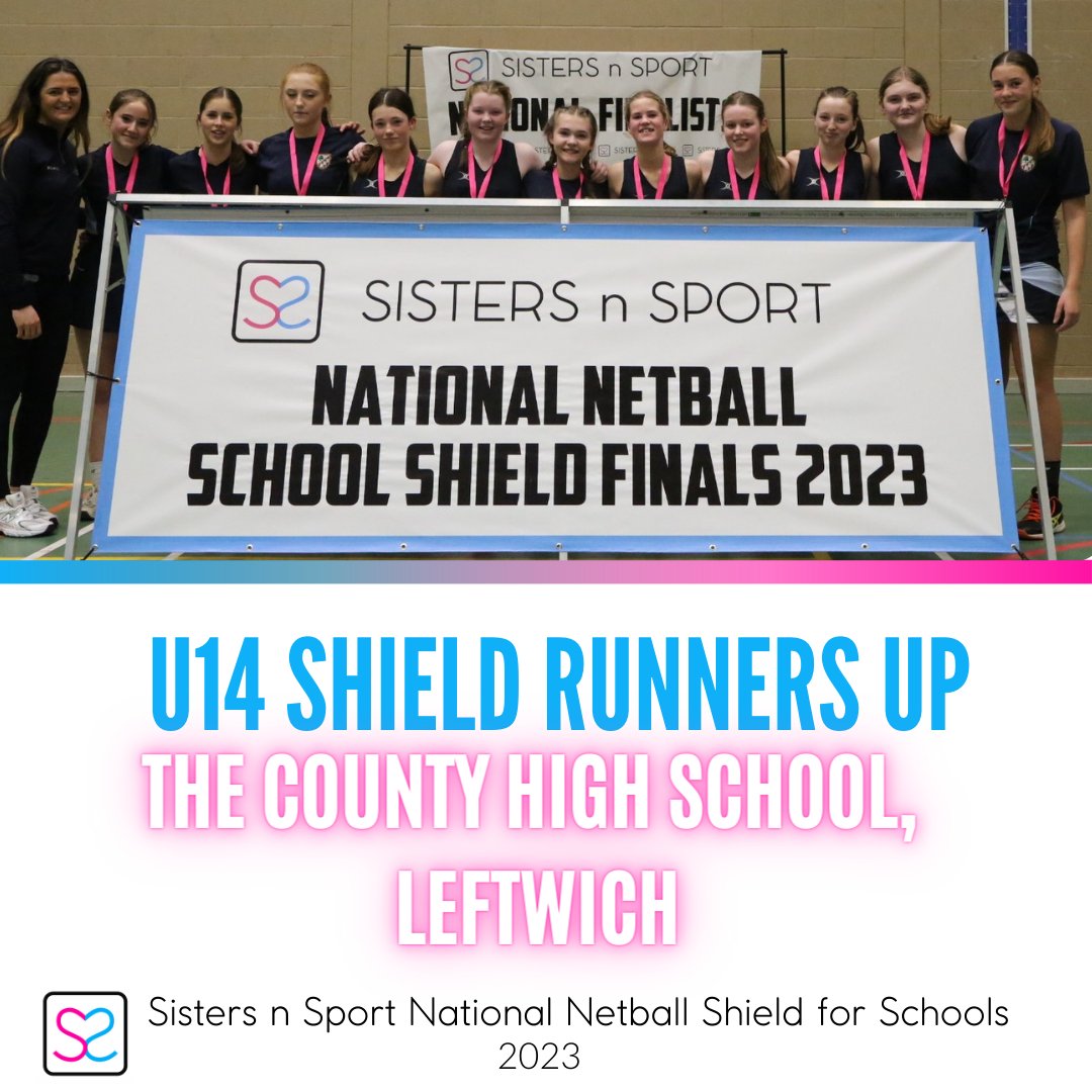 sistersnsport's tweet photo. U14 Shield Sisters n Sport National Netball Cup Final for Schools result

Congratulations both teams on reaching the finals

U14 Shield Champions 
@Churchers1722 

U14 Shield Runners up 
@leftwichhigh https://t.co/wM4vzHJa0Y