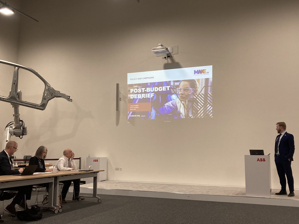 Charlotte Horobin (@chorobinmfg) on Twitter photo Great to have our very own James Brougham Senior Economist <a href="/MakeUK_/">Make UK</a> presenting a post budget debrief at an amazing venue <a href="/ABBRobotics/">ABB Robotics</a> for our East of England Regional Board <a href="/MakeUKCampaigns/">Make UK Campaigns</a> #ukmfg #manufacturing Great to have our very own James Brougham Senior Economist <a href="/MakeUK_/">Make UK</a> presenting a post budget debrief at an amazing venue <a href="/ABBRobotics/">ABB Robotics</a> for our East of England Regional Board <a href="/MakeUKCampaigns/">Make UK Campaigns</a> #ukmfg #manufacturing