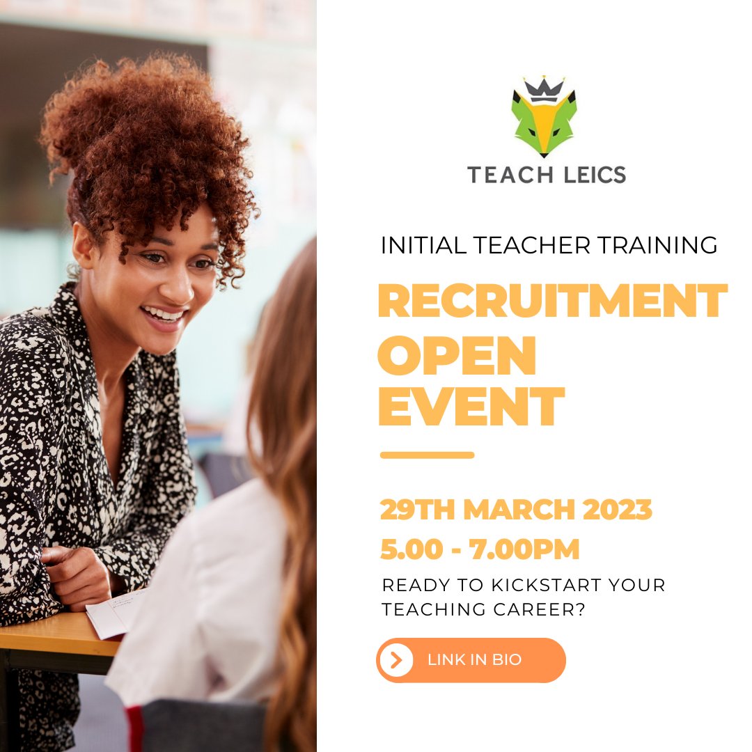 Wednesday 29th March, 5 - 7pm @ Ashby School.

Come along to meet with Teach Leics training providers!

SIGN-UP HERE: …to-teach-event-march.eventbrite.co.uk

#getintoteaching #teaching #leicester #leicestershire #becomeateacher #MakeADifference