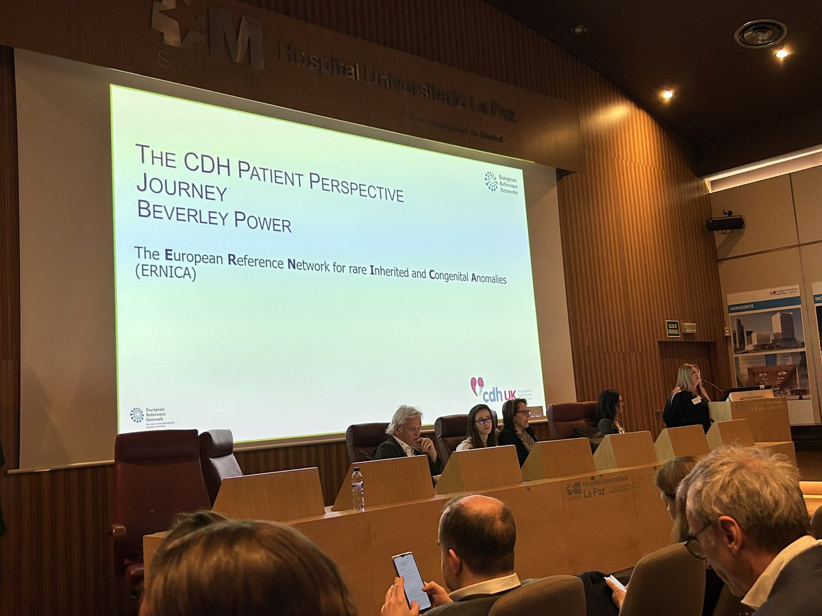 CDHUK_CHARITY's tweet photo. Our Chairperson @BevPower4 presenting one of three presentations on important topics at the @ernica_ern annual meeting in Madrid. This one was The CDH Patient Journey. You can read the full paper/lay summary on our website #ernica #cdh #cdhuk #cdhpatientjourney https://t.co/djIH8WWUII