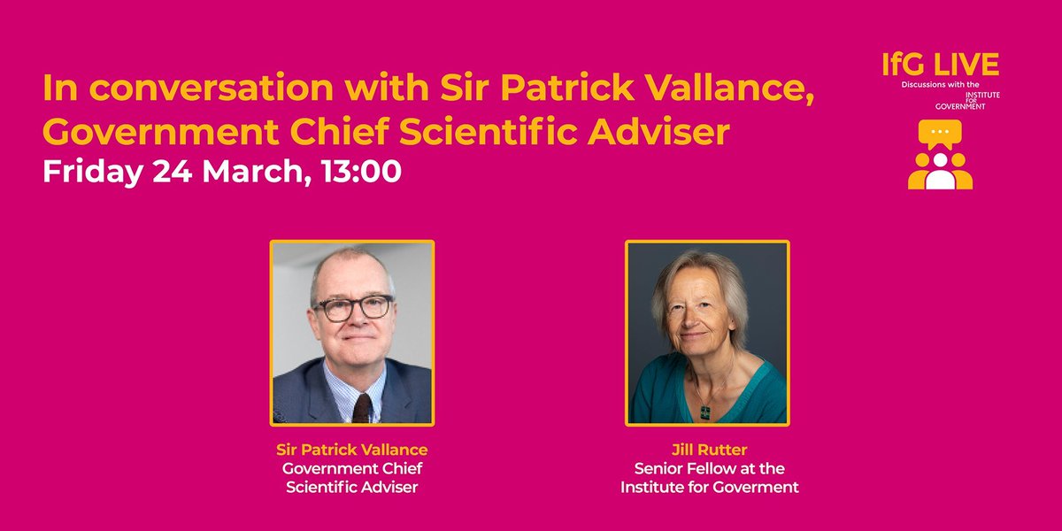 sammacrory's tweet photo. πΊπ 45 minutes to go until today's @instituteforgov event with @uksciencechief, chaired by @jillongovt
So much to talk about. Lots to ask.
So click the link below to watch online and send in your questions #IfGscience
https://t.co/AFgTaOLXKb https://t.co/sgqPtwgax1