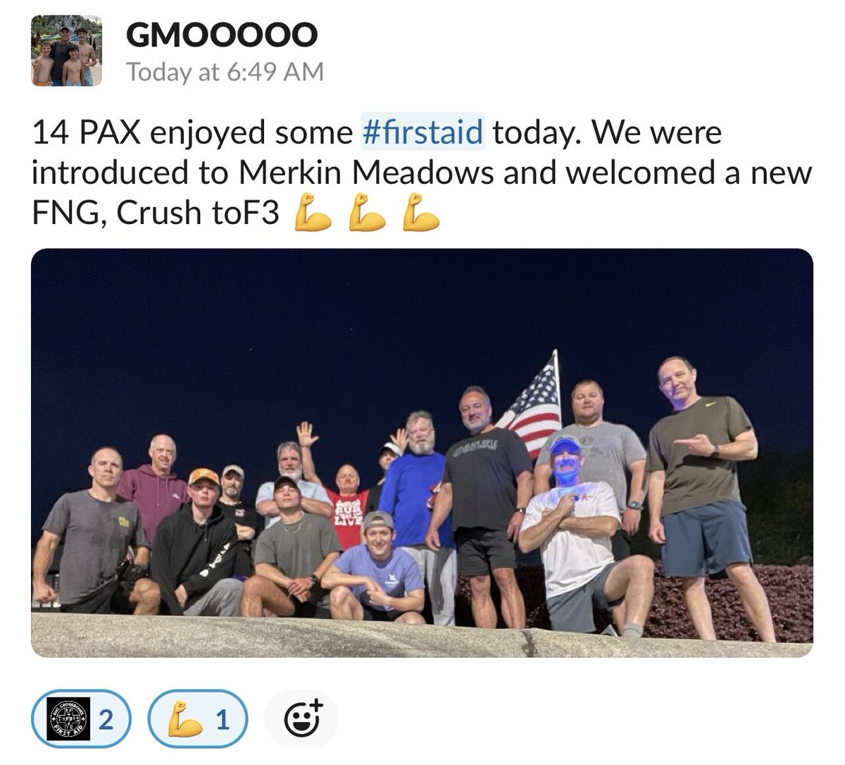 Thanks for leading GMOOOOO!  Great start to the weekend.  ⁦<a href="/F3ENC/">F3ENC Crossbones</a>⁩