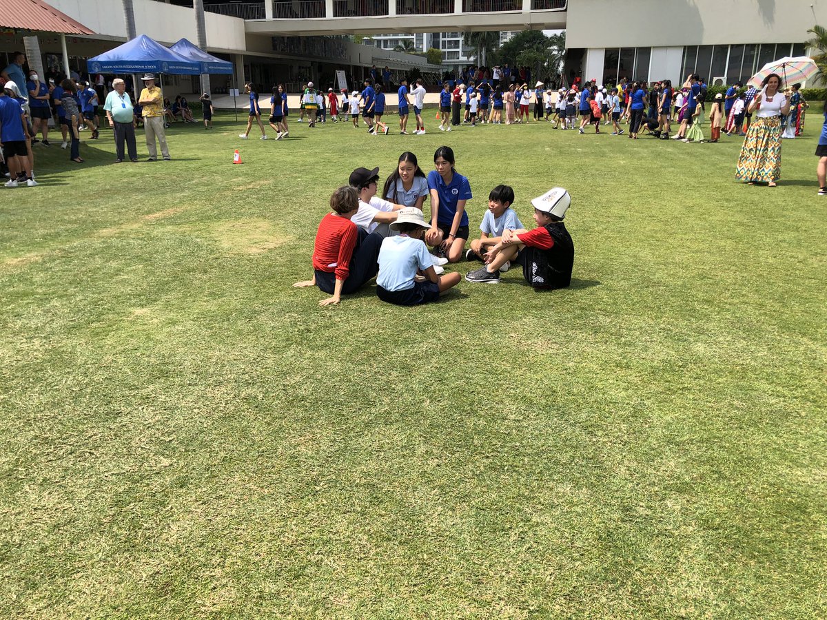 Today @ssischool had its first All School Assembly for International week. HS & MS Advisory’s were paired with an ES homeroom. Ss shared the story behind their name. It was hot but amazing #connections were made. #Belonging #wearessis #DEI #community #SharingIsCaring