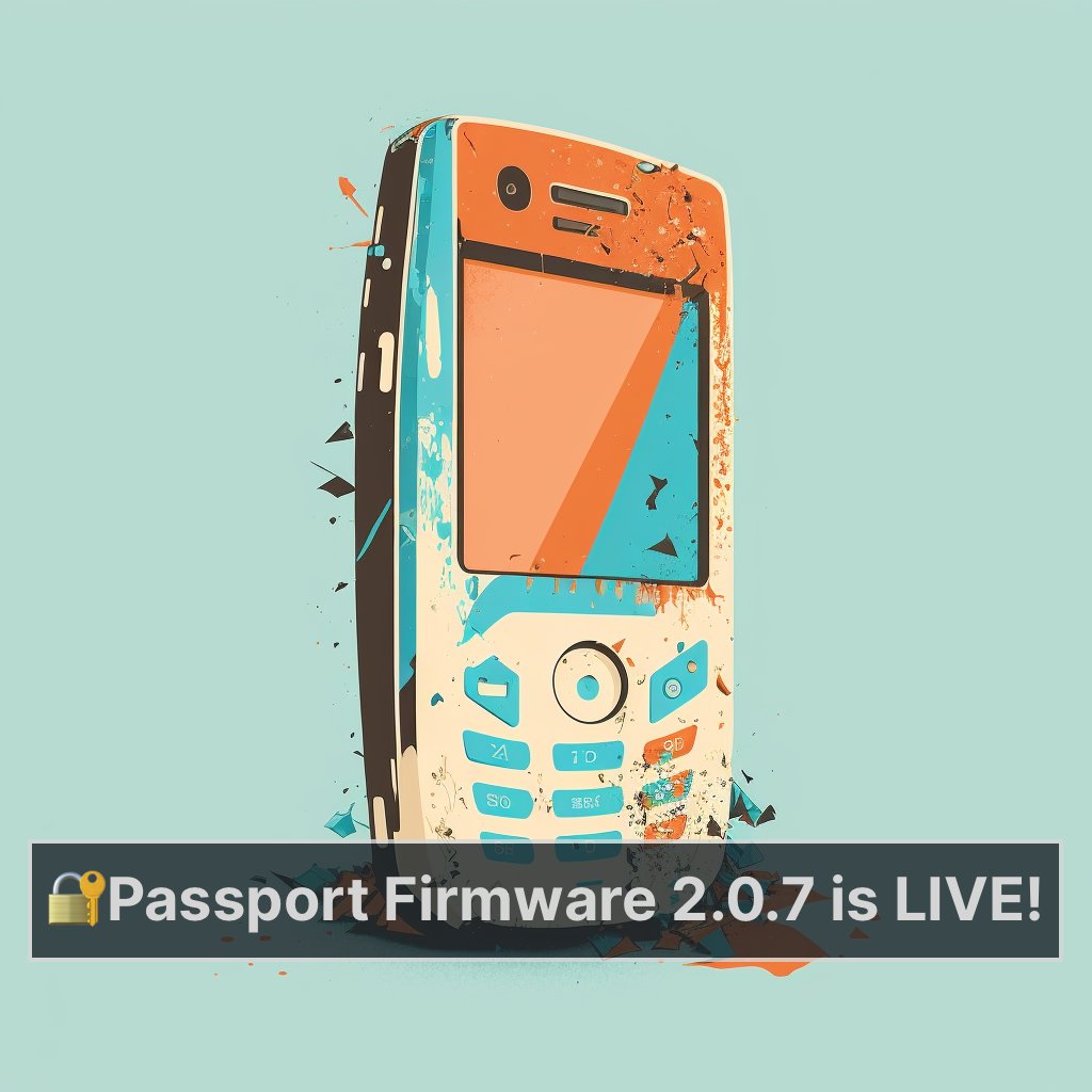 beaconbitcoin's tweet photo. 🎉🔐 Passport version 2.0.7 is now live! Unleash the power of enhanced memory management, new features, and improvements for an elevated Bitcoin experience. Update now and enjoy seamless transactions with Passport! 💼 #PassportFirmware #BitcoinWallet #bitcoin #btc #bitcoinbeacon https://t.co/xGZI9csSgN