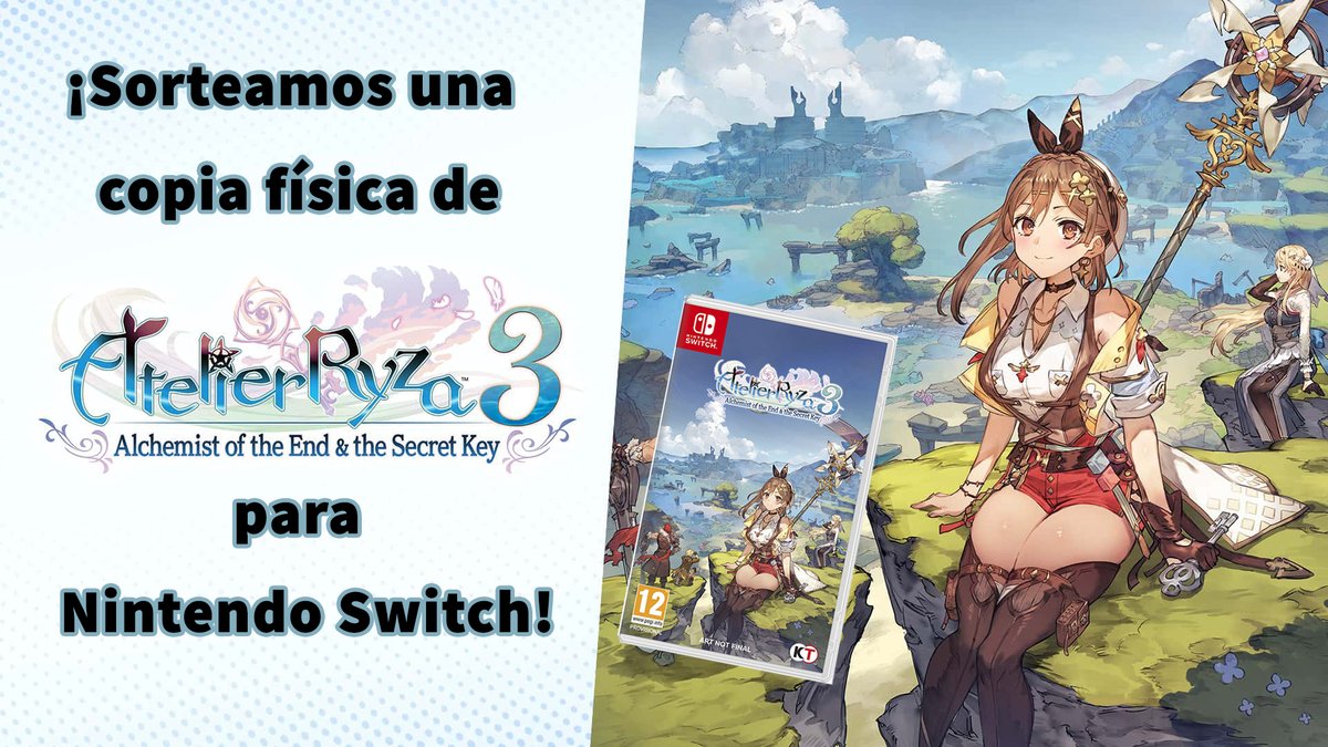 Atelier_Spain's tweet photo. ¡Sorteamos una copia física de Atelier Ryza 3 para Nintendo Switch!

Para participar:

- Sigue a @Atelier_Spain
- Sigue a @PLAION_ES
- RT a este tweet

Disponible hasta el 31/03 - Sólo para España - No válidas cuentas de sorteos

¡Suerte a todos!🍀 https://t.co/bfMDeTjL3j