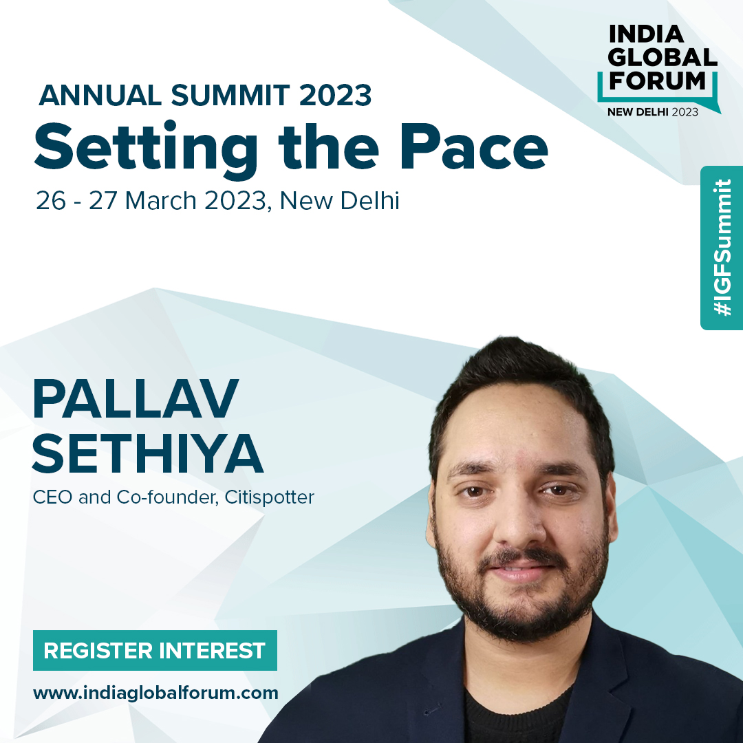 India Global Forum (@igfupdates) on Twitter photo Join us in welcoming <a href="/pallavsethiya/">Pallav Sethiya</a> CEO & Co-Founder <a href="/CitiSpotter/">Citispotter Limited</a> to the #IGFSummit 2023!
Get ready to be inspired by his vision for a more connected and innovative world.
Join the Conversation 👉 indiaglobalforum.com/Setting-the-pa… 
📅 27 March
📍 New Delhi Join us in welcoming <a href="/pallavsethiya/">Pallav Sethiya</a> CEO & Co-Founder <a href="/CitiSpotter/">Citispotter Limited</a> to the #IGFSummit 2023!
Get ready to be inspired by his vision for a more connected and innovative world.
Join the Conversation 👉 indiaglobalforum.com/Setting-the-pa… 
📅 27 March
📍 New Delhi