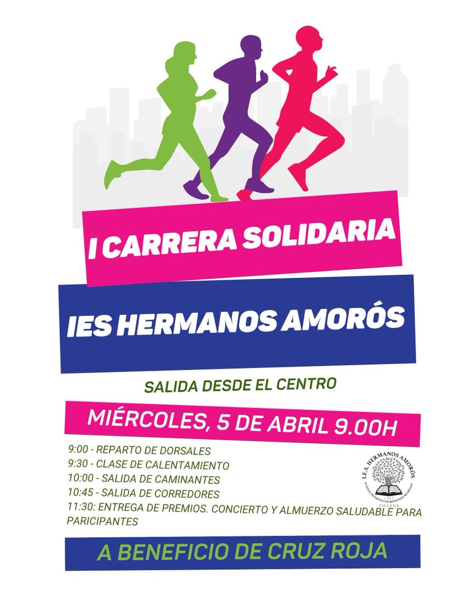 ConvivenciaHa's tweet photo. I Carrera Solidaria IES Hermanos Amorós Villena a beneficio de #cruzroja https://t.co/UBpZ57UFV9
