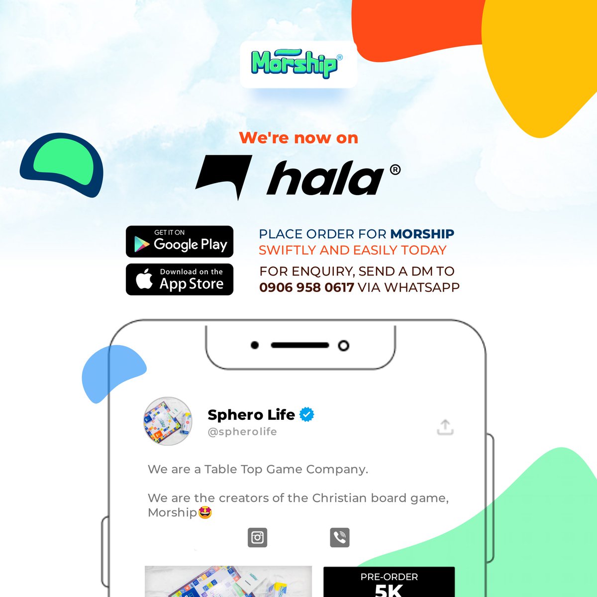 morshipofficial's tweet photo. We’re happy to announce that we are now on @halamessage and we also receive payments on @halamessage 💃🏼🥳

Search for Sphero Life and purchase your MORSHIP games on the store💯

Preorder Price - NGN 5000

#halamessage #morship #morshipgames https://t.co/a2aQzc6Eda