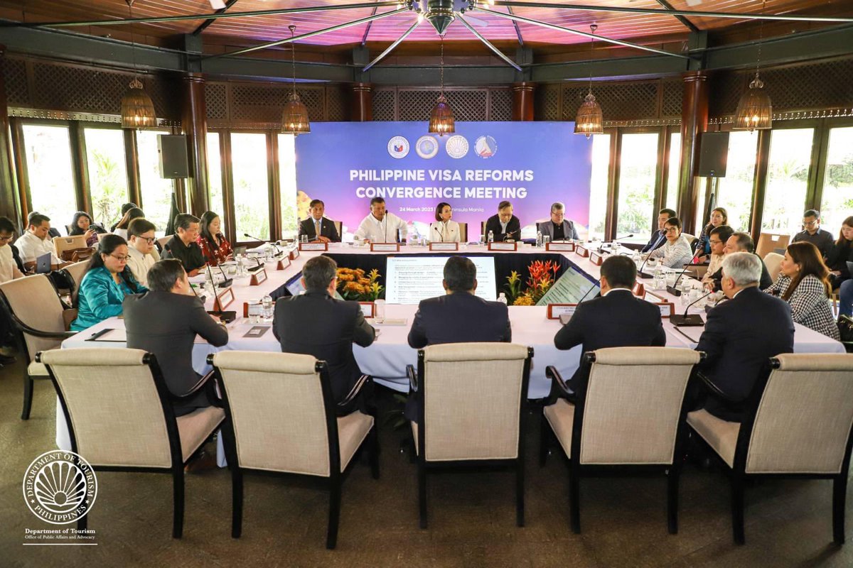 TourismPHL's tweet photo. 𝗜𝗡 𝗣𝗛𝗢𝗧𝗢𝗦: In anticipation of the surge of foreign tourists coming into the Philippines this summer season, the DOT initiated a high-level convergence meeting with the heads and representatives from the DFA, DICT, DOJ, BI, and the Embassy of India to the Philippines… https://t.co/UygK6WrdqX