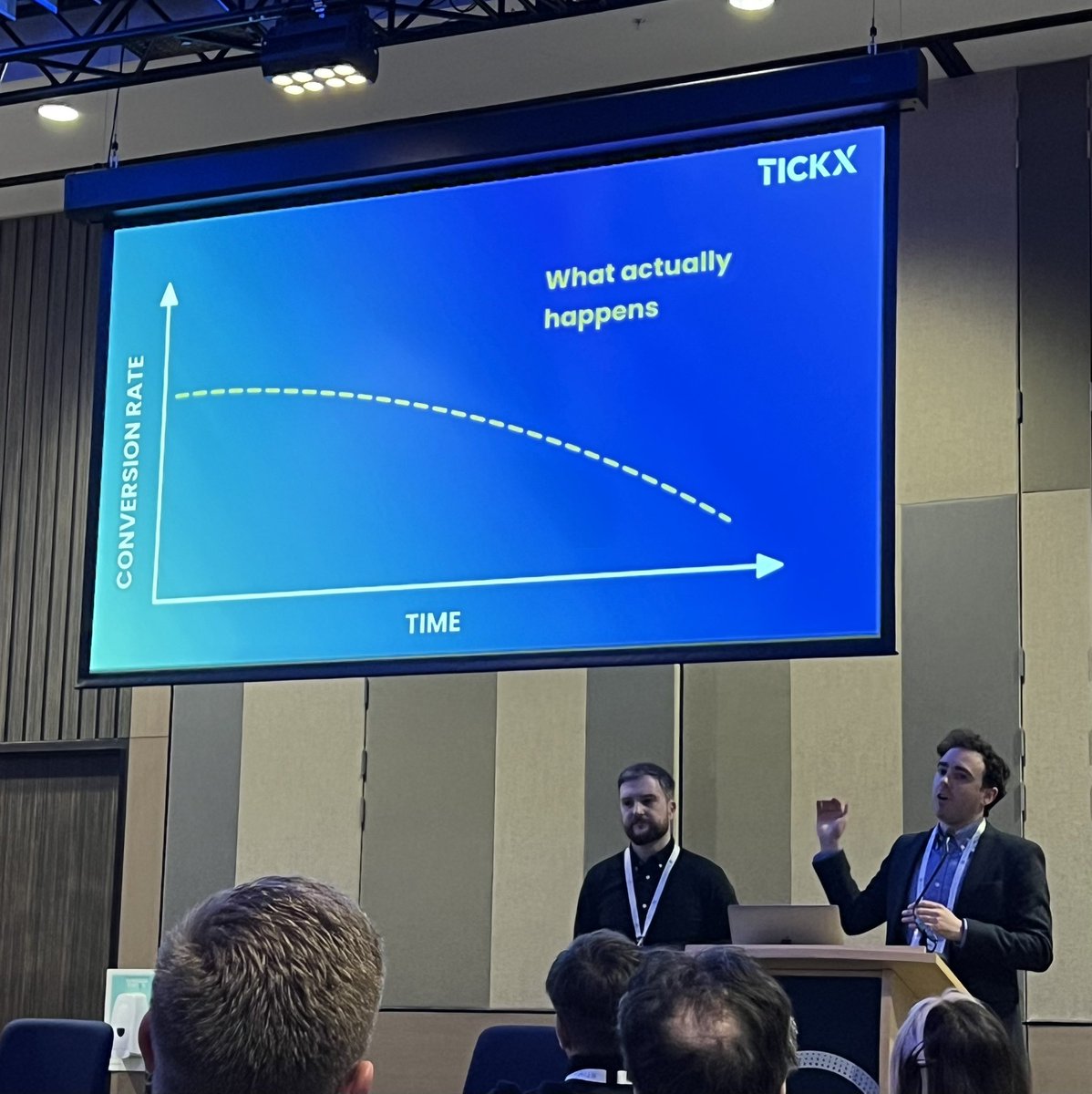 “If you do nothing, your conversion doesn’t stay flat, it decreases” yes, yes, yes 👏 from <a href="/SamColey_/">Sam Coley</a>  and Tom Crowle <a href="/tickx/">TickX</a>