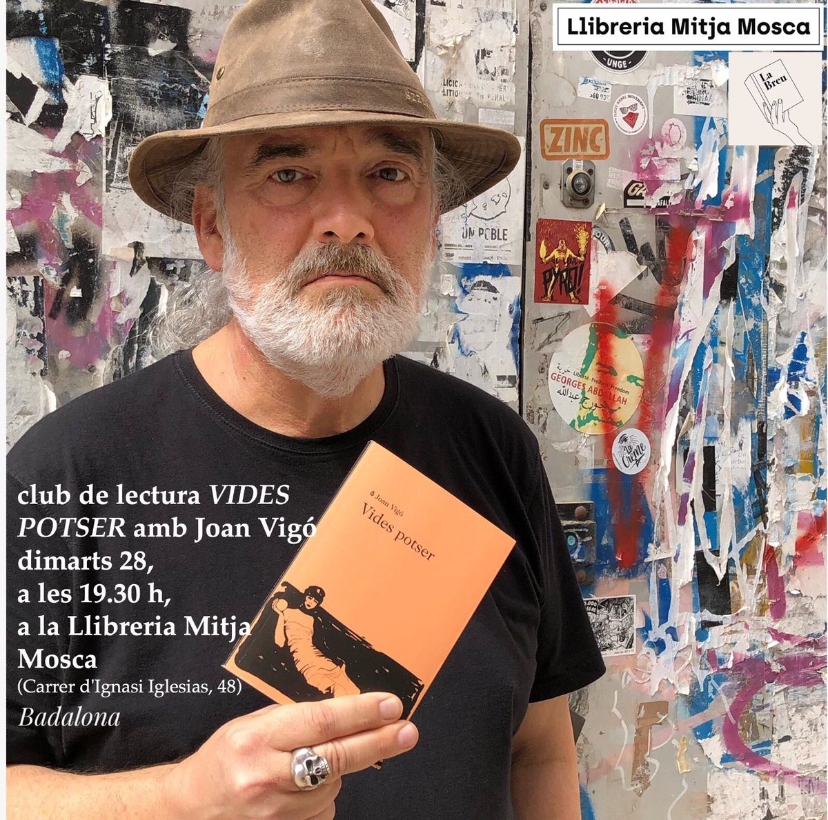 Dimarts 28, a les 19.30 h, club de lectura de “VIDES POTSER” a la llibreria @MitjaMosca 
🤘🏿‼️