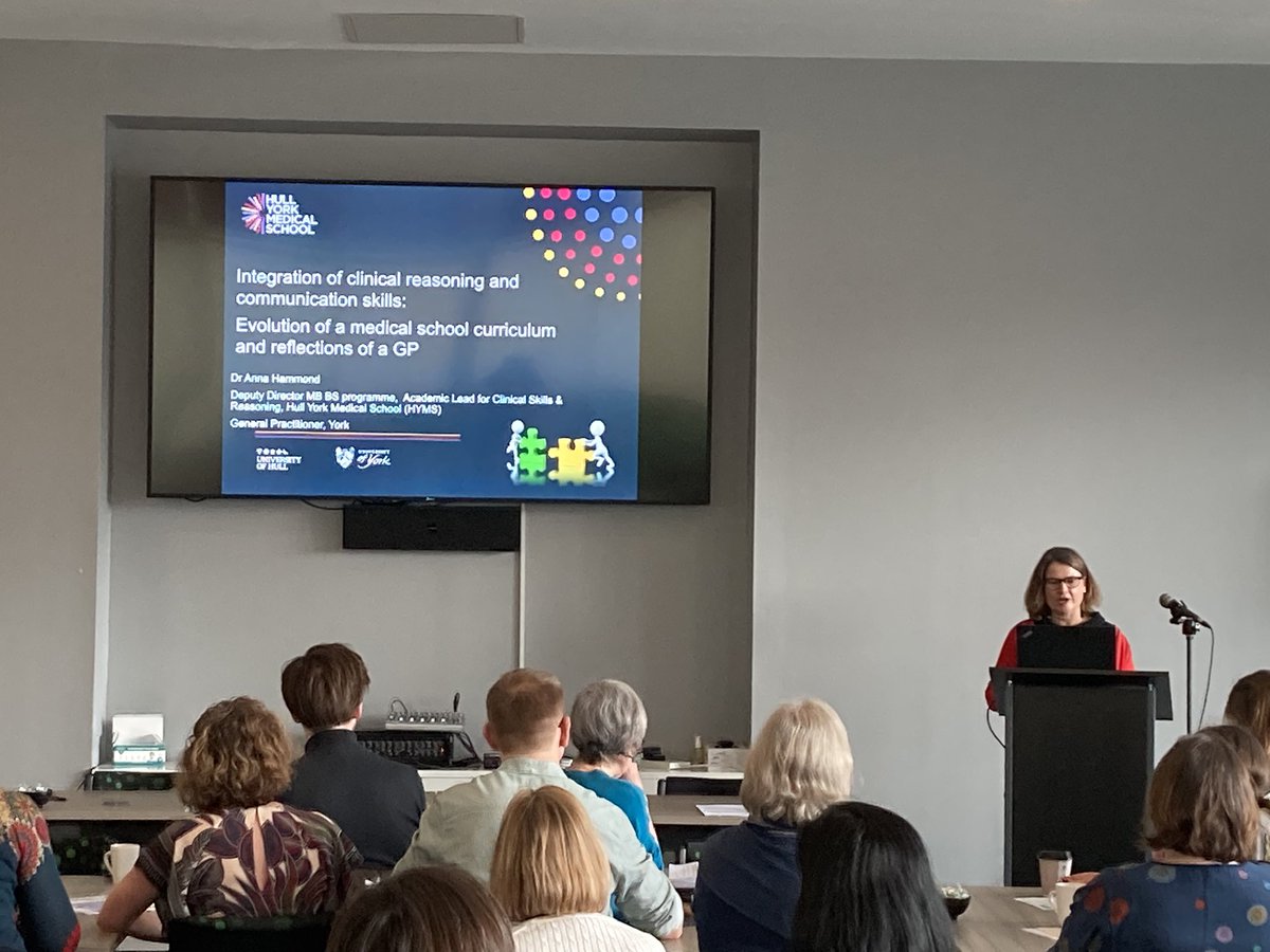 drminisingh's tweet photo. Delighted to be at UKCCC integrating communication skills and clinical reasoning in undergraduate medical education. Dr Anna Hammond keynote @UK_CReME @ImproveDX @Cooper00Nicola https://t.co/6jWMBT8tKx