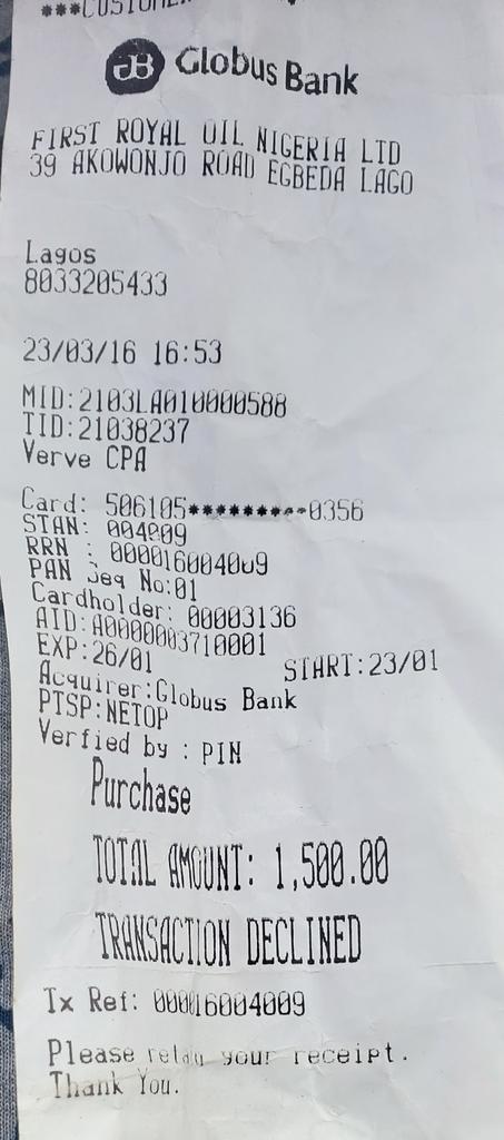 phemmy86's tweet photo. @FBN_help hello I made a transaction of 1500 on the 16th of March 2023 on a pos I got debited but the transaction is decline and the money is yet to be reversed.. I have sent a dm but no response yet.. please look into it. Thanks https://t.co/ittl1ViTqN