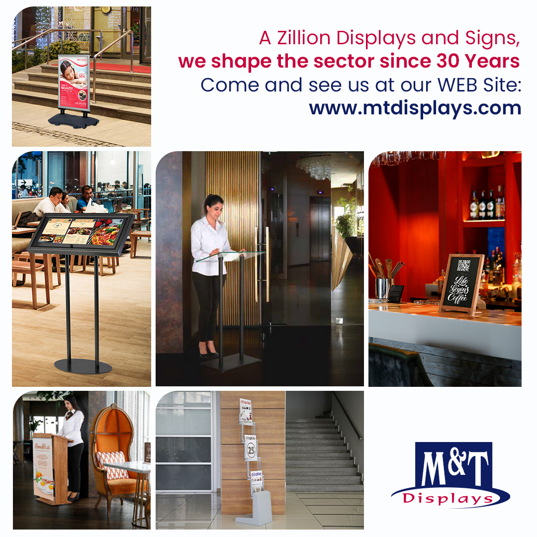 mtdisplays's tweet photo. A Zillion Displays and Signs, all styles, all budgets. 
We are Home of Displays, we shape the sector since 30 Years. 
Download Catalogue: https://t.co/Rxzc6VedG3

#EuroGastro #Warsaw #Poland #Gastronomy #Horeca #Displays #MTDisplays #AdSign #DisplayBoard #DisplaySign https://t.co/n6hioDljee