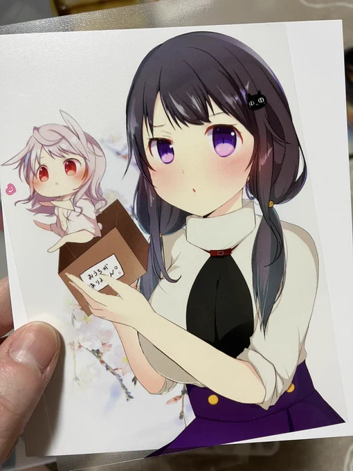 白版なしで依頼したからめちゃくちゃ透明!ポストカード届きました 