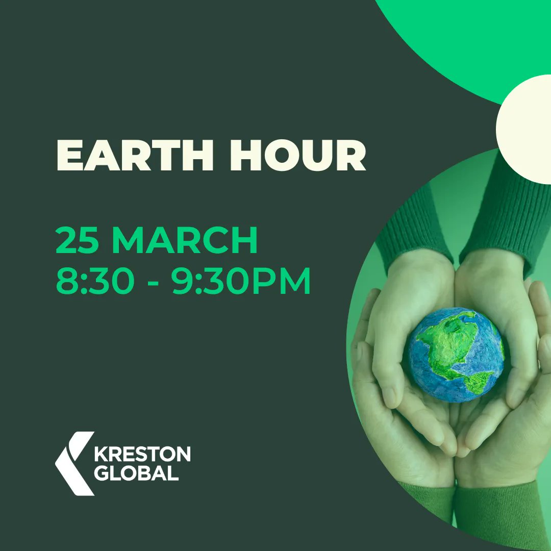 KrestonGlobal's tweet photo. 🌱 Millions of individuals worldwide will come together to demonstrate their concern for the planet's future by turning off their lights for an hour on Saturday, 25 March, at 8:30 PM. 

🌱 Be sure to keep up to date on our Treedom forrest: https://t.co/bWCqkWhl9M 

#EarthHour https://t.co/w6rzxyUsHX