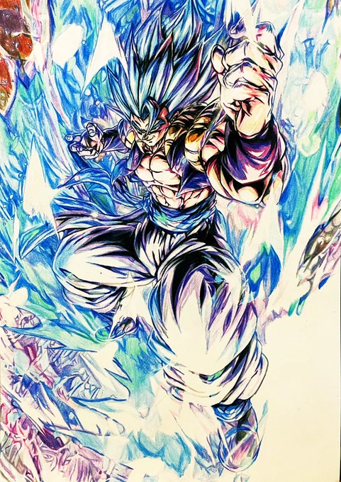 あと少しです#ドラゴンボール超#レジェンズ#ゴジータブルーUL#色鉛筆#模写 