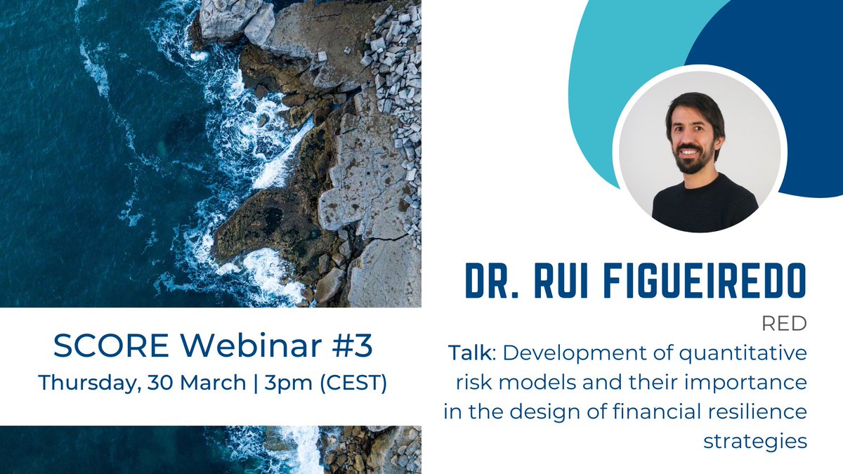 SCORE_EUproject's tweet photo. 🔔Join our webinar on 30 March! 

🎙️Dr. Rui Figueiredo @REDRiskEng will provide a general introduction to quantitative natural hazard risk models, their main building blocks &amp; discuss their importance in the design of financial resilience strategies

👉 https://t.co/BfpTuZB1Iw https://t.co/yeFQdMIoJj