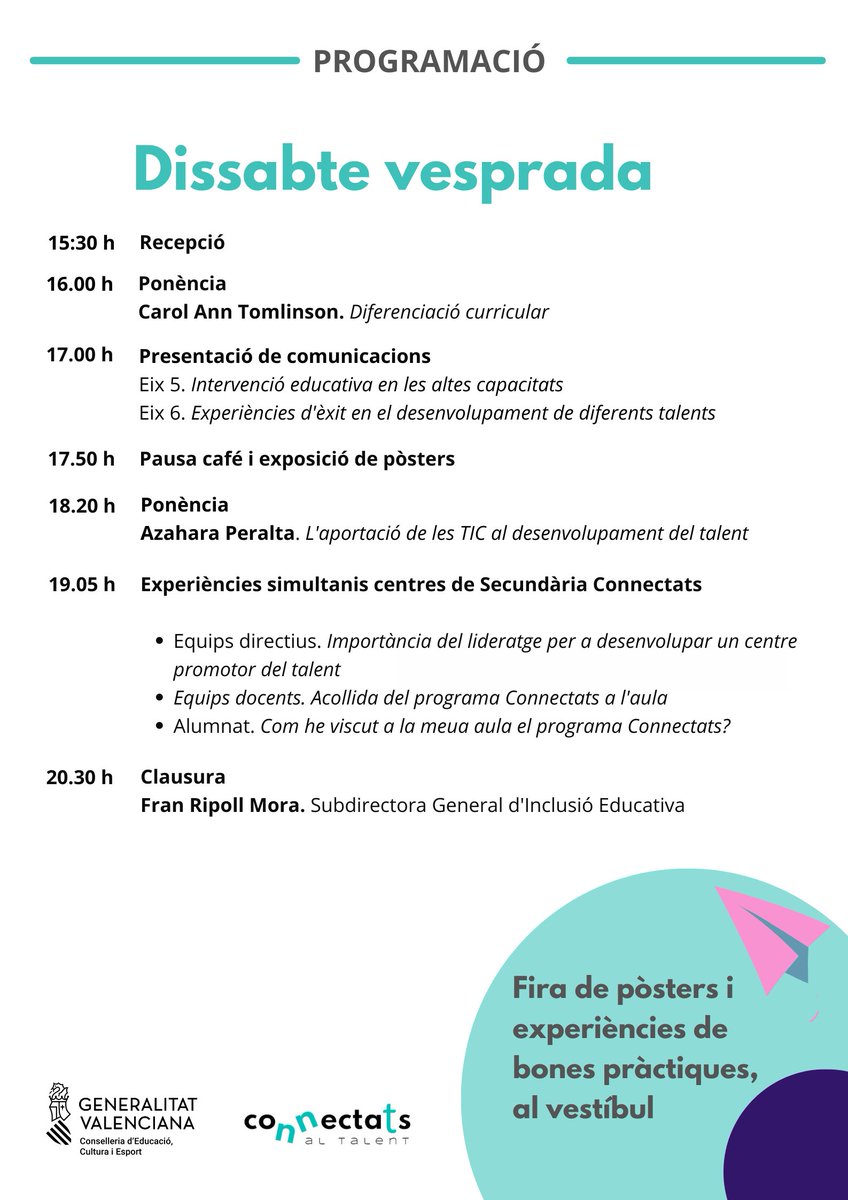 👉😃El dia que esperàvem ja ha arribat!!

⌛️En unes hores arranquem amb l'I Congrés Internacional Connectats: #talent i #altescapacitats.

😍👏A través del següent enllaç es podrà visualitzar el Congrés en directe de manera gratuïta:
youtube.com/live/-Su2BP5p-…

#CICONNECTATS2023