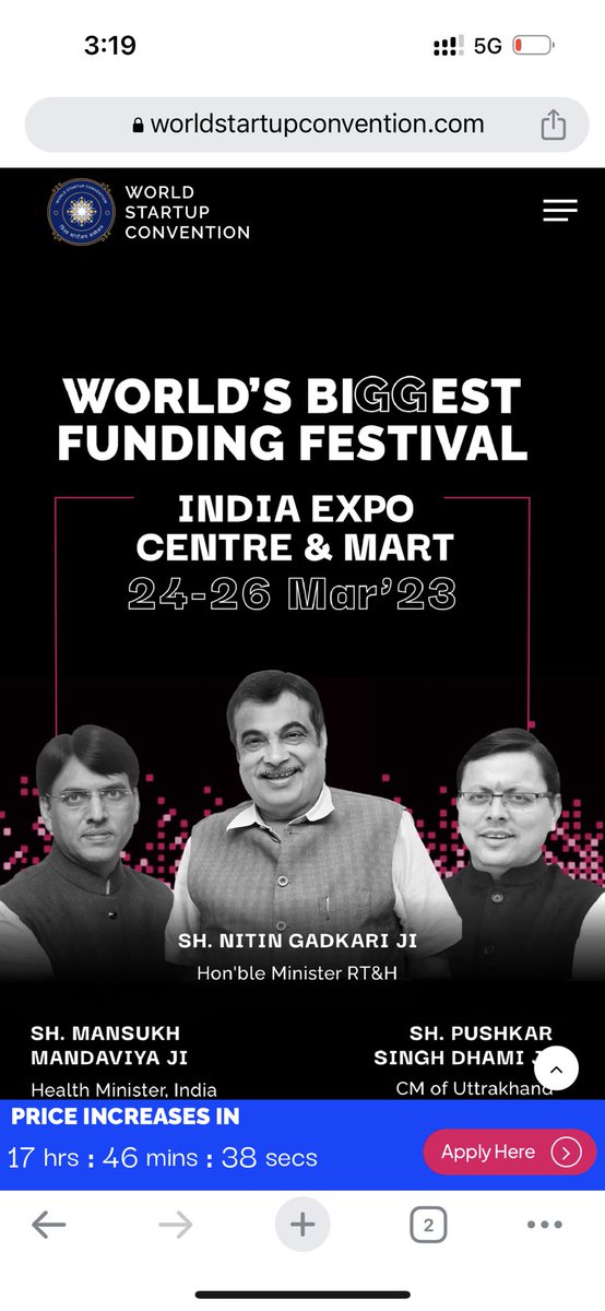 isachinchauhan's tweet photo. @nitin_gadkari @myogioffice @myogiadityanath @Uppolice Please help getting refund from World’s Biggest Startup Scam ! #WorldStartupConvention #LukeTalwar Fraud hai ! https://t.co/epbTdrgKa8