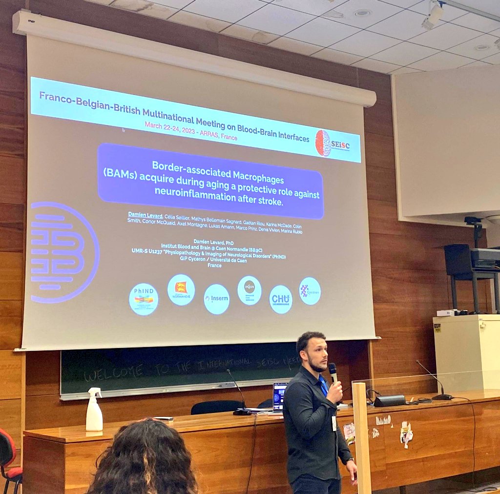 BbCaen's tweet photo. BB@C delegation at the Multinational meeting on Blood-Brain Interfaces 2023 in Arras ! @Damien_Levard and @Jo_Furon presented their work about brain macrophages and choroïd plexus, with the support of @Pr_Carine_Ali and @CamDelahaie. Thanks to the #SEISC for the organization ! https://t.co/EcOfQYKN01